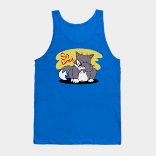 Tired Cat on Classic Design Tank Top